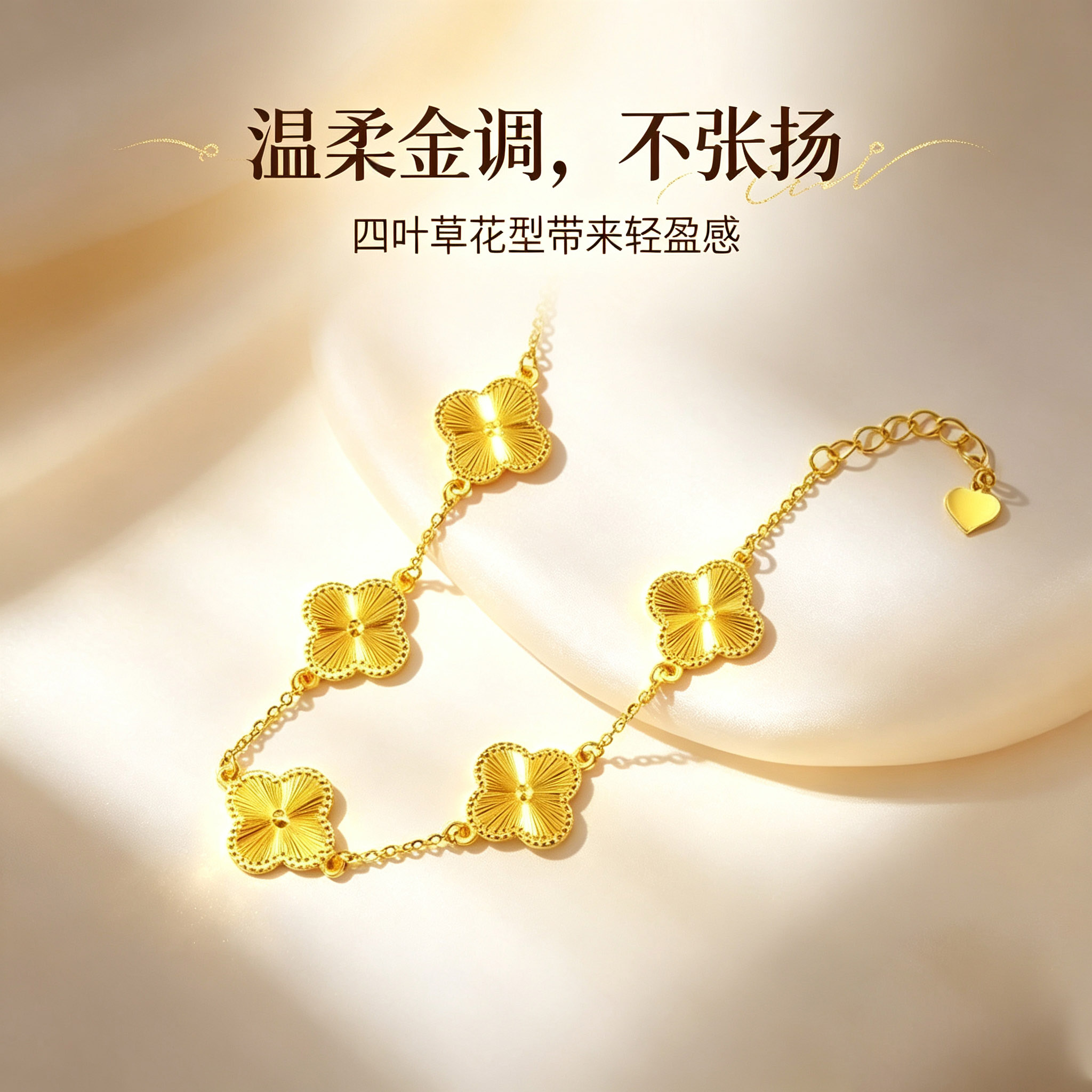 黄金色四叶草手链